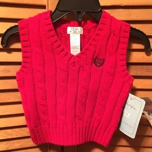 Chaps Newborn Collection Red Vest